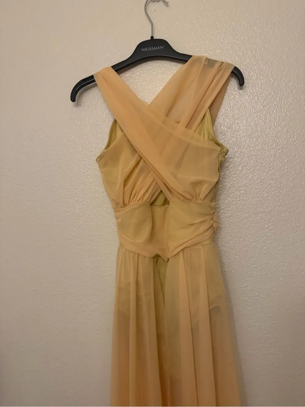 Weissman Dance Costume maxi mesh dress yellow People Help The People 13081 SA